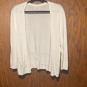 Croft & Barrow Cream Open-Front Cardigan